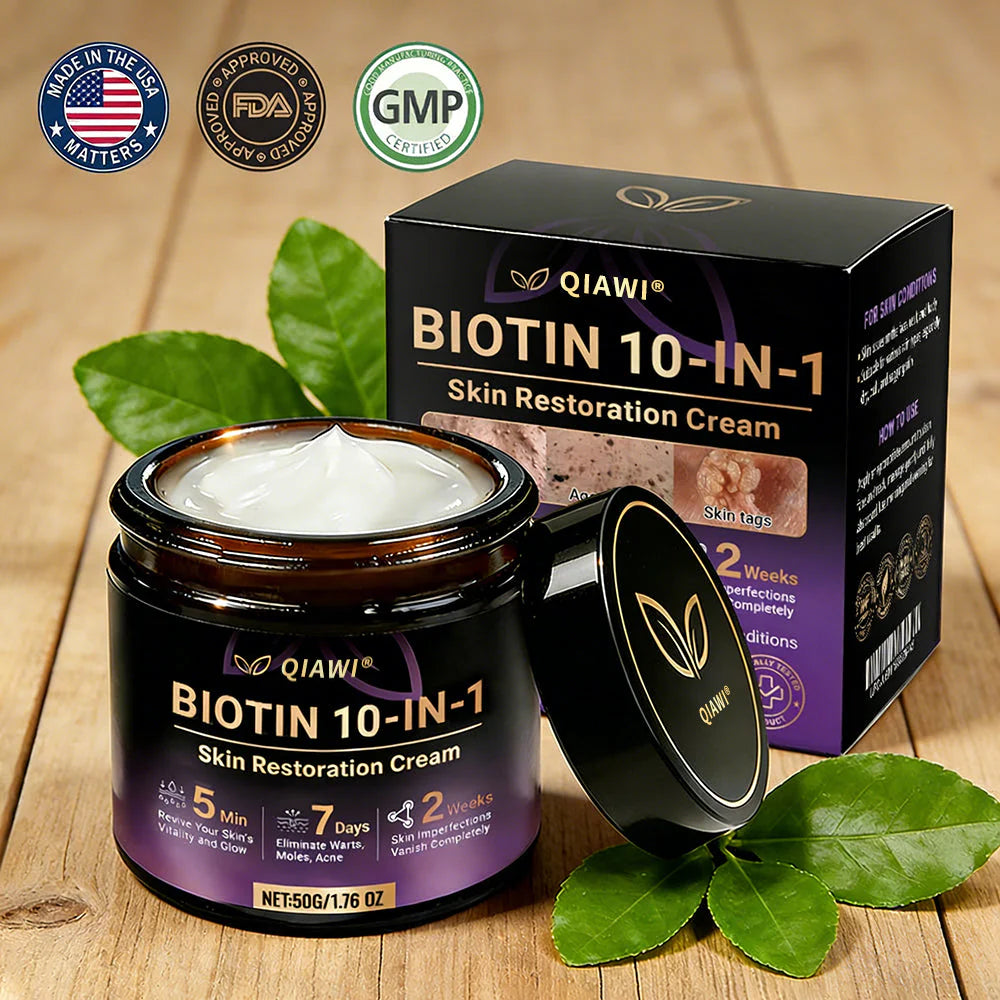 Fabriqué et expédié des États-Unis ✨Crème réparatrice pour la peau 10 en 1 à la biotine QIAWI® 🍀