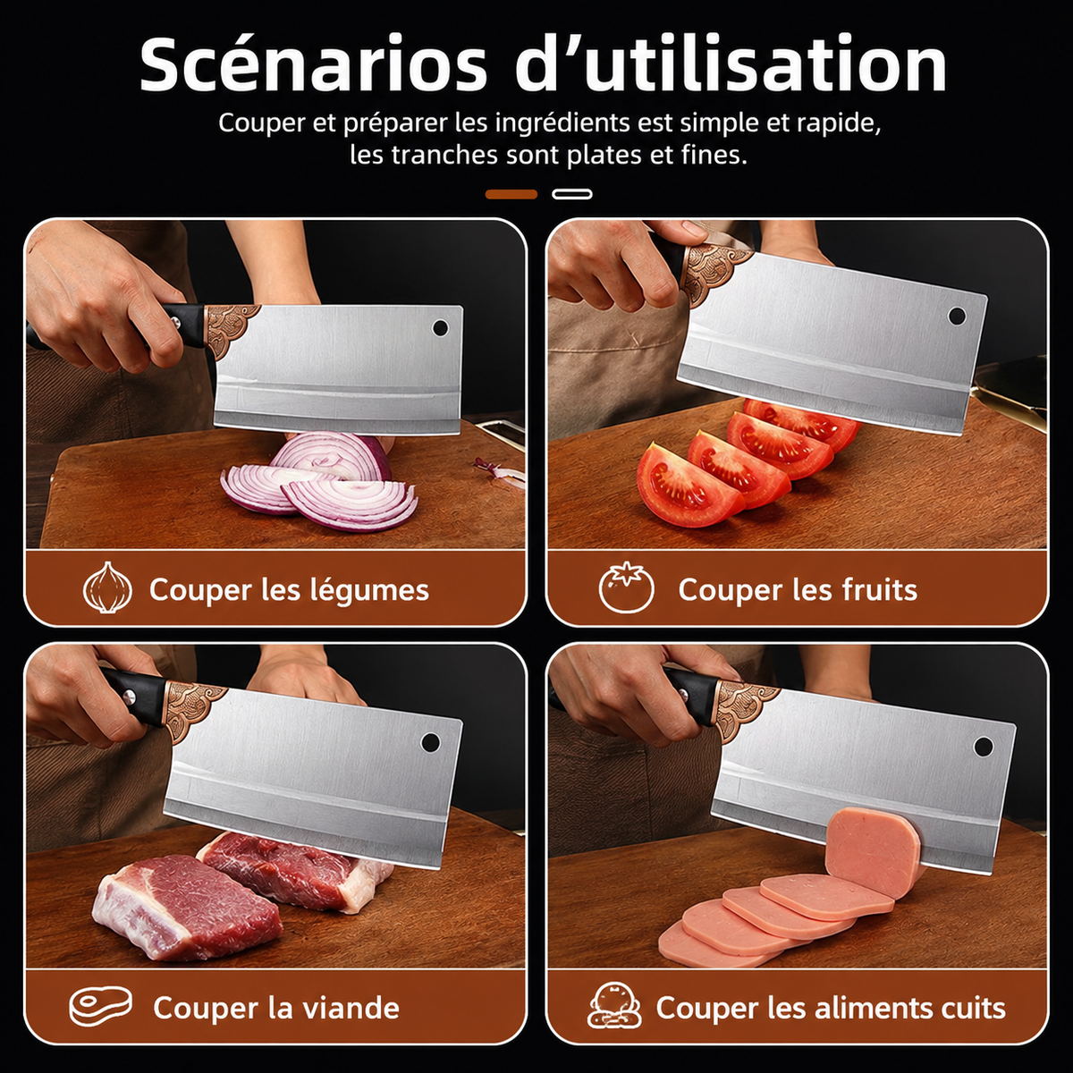 🔪 Couteau de Chef Premium TitanCut™ | Tranchant Professionnel en Acier Inoxydable ( 🔪 Une Qualité Professionnelle Pour des Découpes Précises )