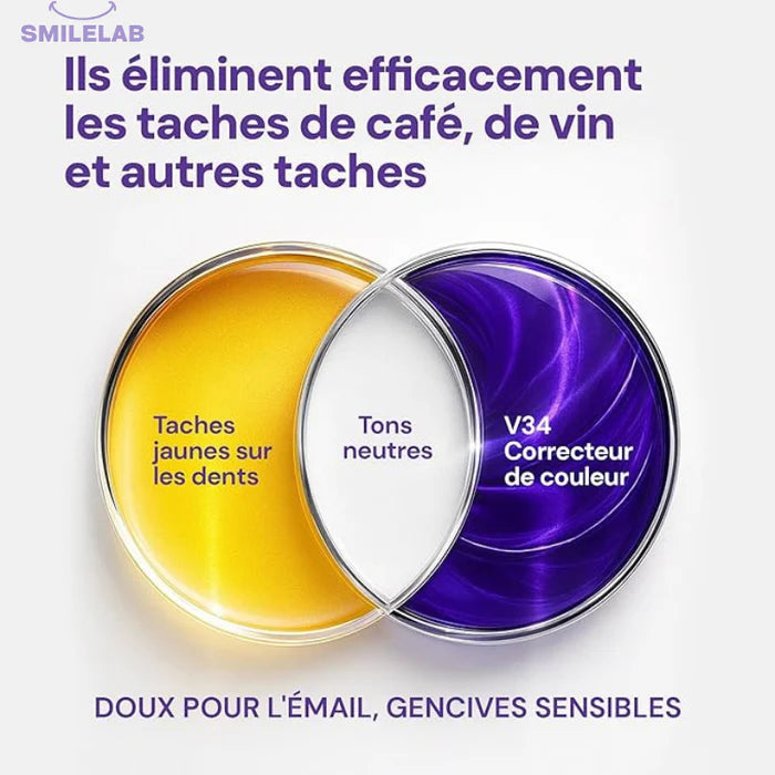 bandes violettes blanchissantes pour dents