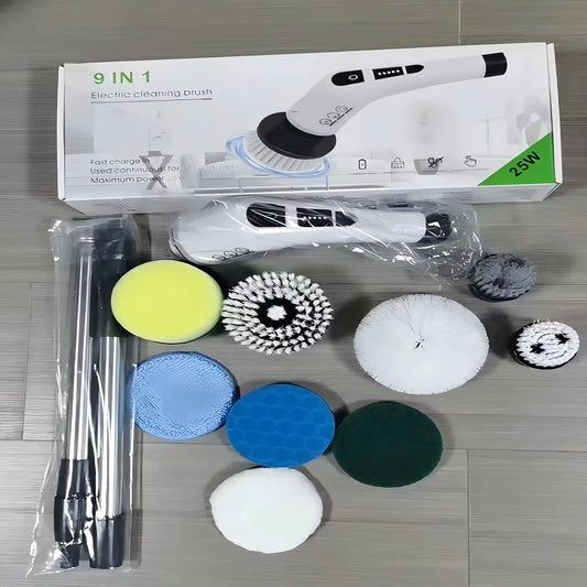 Brosse Électrique nettoyante 9 en 1 Rotative Sans Fil – Nettoyage Intelligent 360°