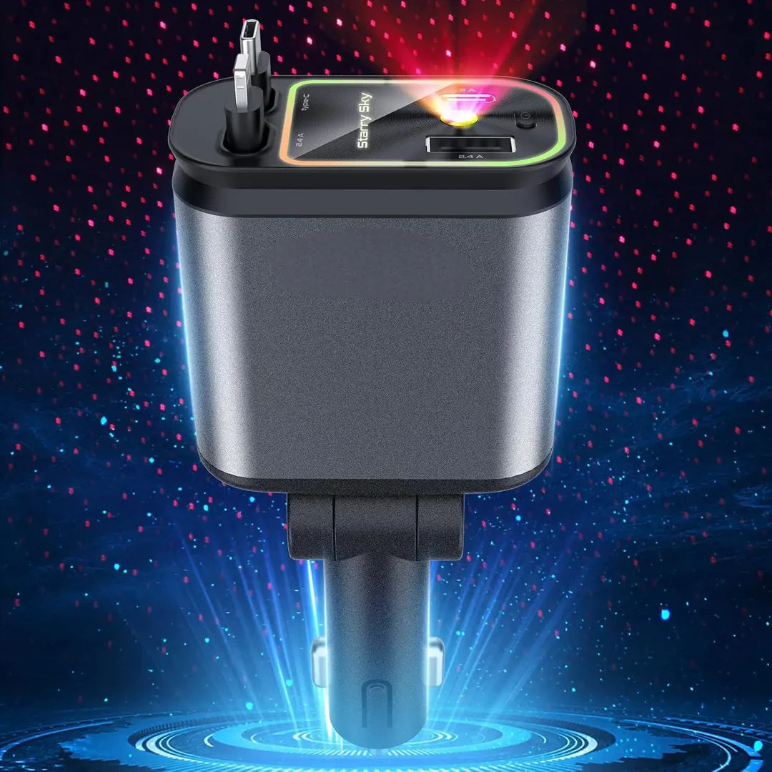 Chargeur rapide pour voiture avec éclairage d'ambiance ciel étoilé