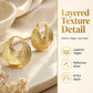 Boucles d'oreilles créoles texturées pour femme