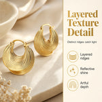 Charger l'image dans la galerie, Boucles d'oreilles créoles texturées pour femme
