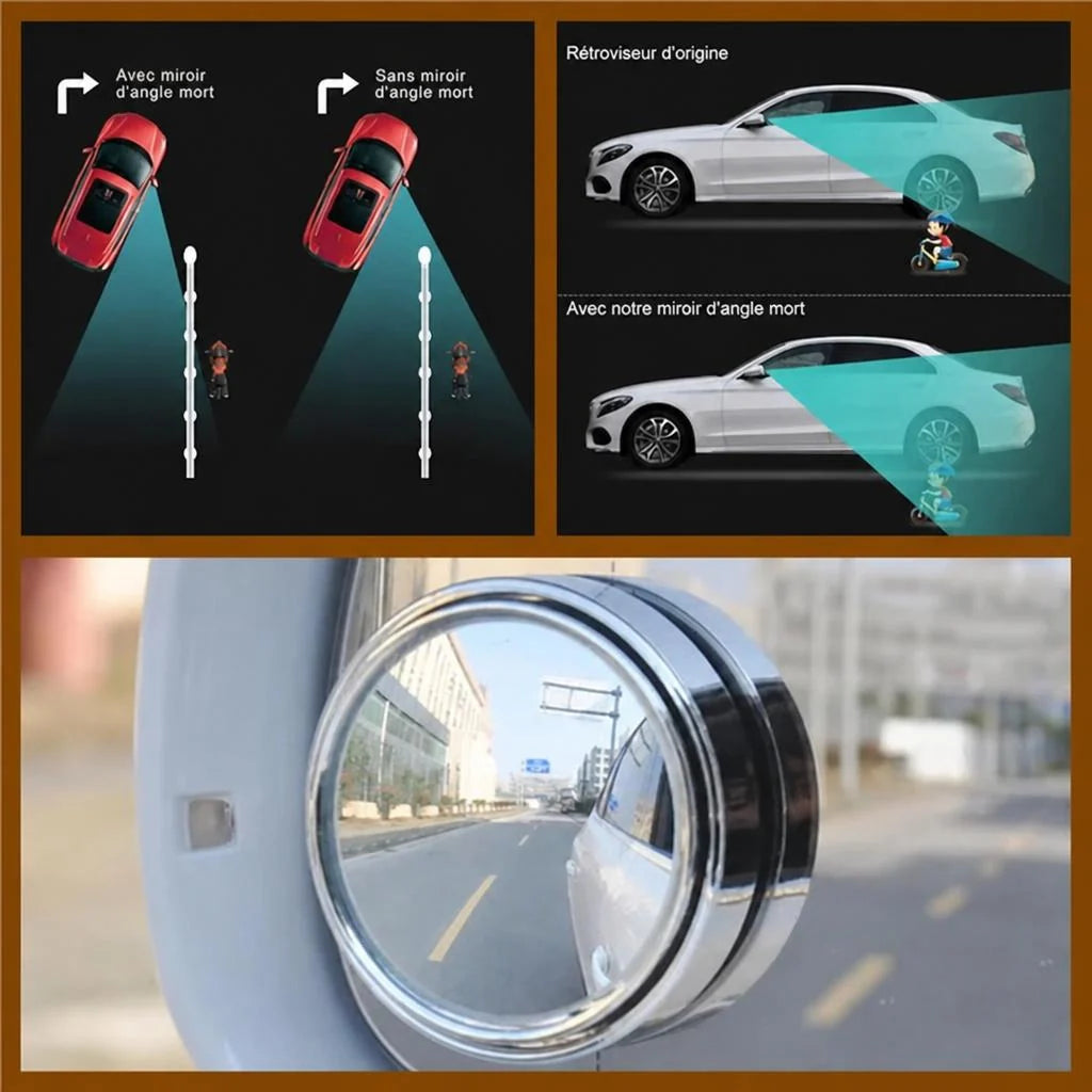 Miroirs d'angle mort 360°, la paire pour voiture et pick-up